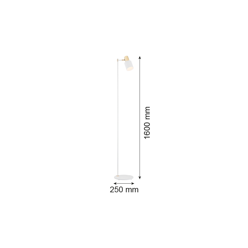 Argon 4258 - Golvlampa DORIA 1xE27/15W/230V vit/mässing
