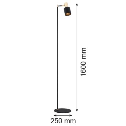 Argon 4259 - Golvlampa DORIA 1xE27/15W/230V svart/mässing