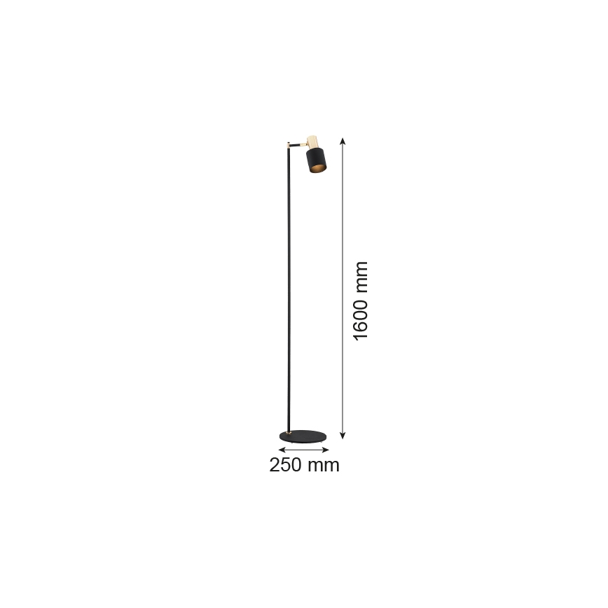 Argon 4259 - Golvlampa DORIA 1xE27/15W/230V svart/mässing