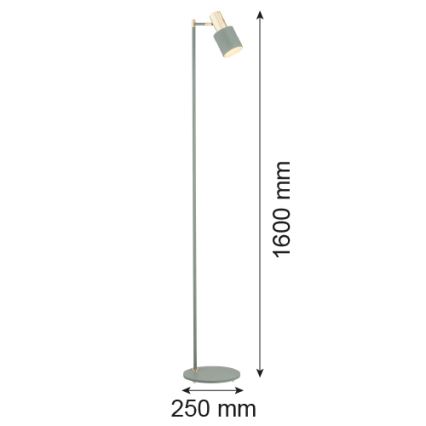 Argon 4271 - Golvlampa DORIA 1xE27/15W/230V grön/mässing