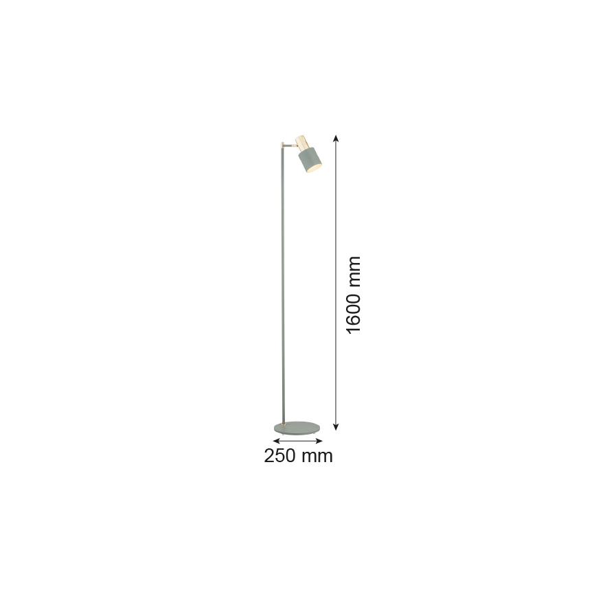 Argon 4271 - Golvlampa DORIA 1xE27/15W/230V grön/mässing