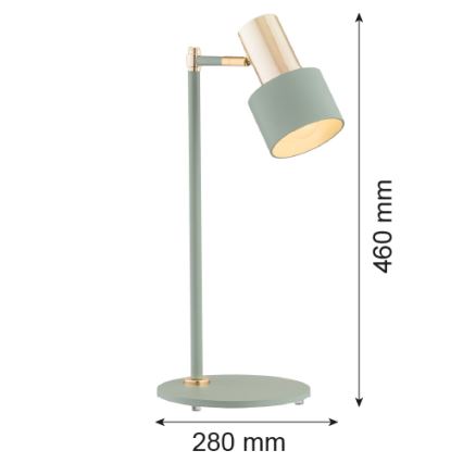 Argon 4276 - Bordslampa DORIA 1xE27/15W/230V grön/mässing