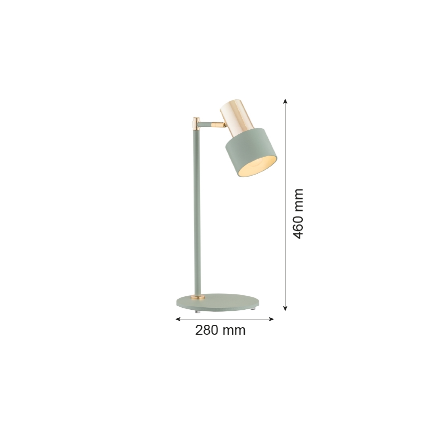 Argon 4276 - Bordslampa DORIA 1xE27/15W/230V grön/mässing