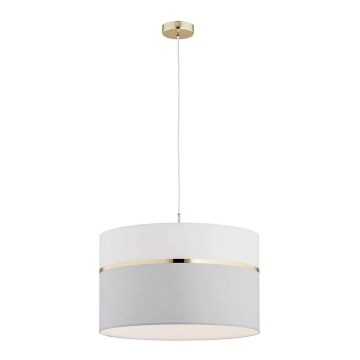 Argon 4285 - Ljuskrona med snöre KASER 1xE27/15W/230V grå/vit/mässing