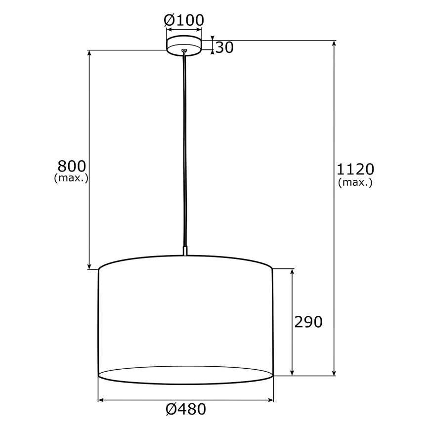 Argon 4285 - Ljuskrona med snöre KASER 1xE27/15W/230V grå/vit/mässing