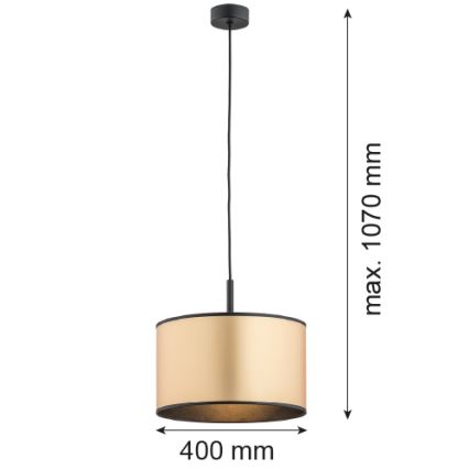 Argon 4291 - Ljuskrona med upphängningsrem KARIN 1xE27/15W/230V mässing/svart