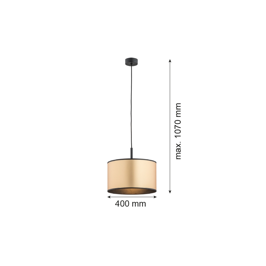 Argon 4291 - Ljuskrona med upphängningsrem KARIN 1xE27/15W/230V mässing/svart
