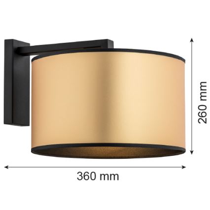 Argon 4295 - Vägglampa KARIN 1xE27/15W/230V mässing/svart
