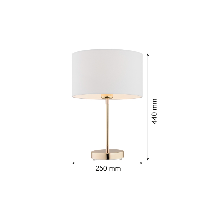 Argon 4301 - Bordslampa KARIN 1xE27/15W/230V vit/mässing