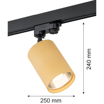 Argon 4304 - Spotlight för skensystem BERGEN 1xE27/15W/230V guld