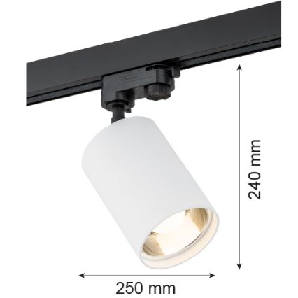 Argon 4305 - Spotlight för skensystem BERGEN 1xE27/15W/230V vit