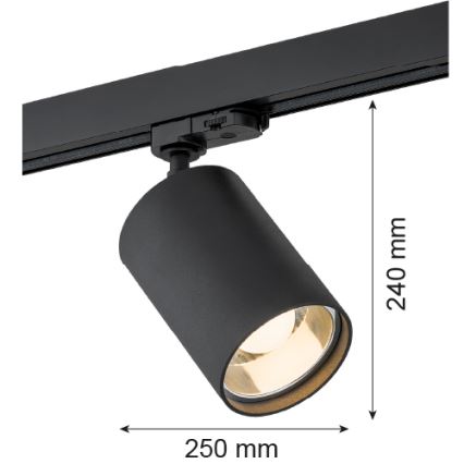 Argon 4306 - Spotlight för skensystem BERGEN 1xE27/15W/230V svart
