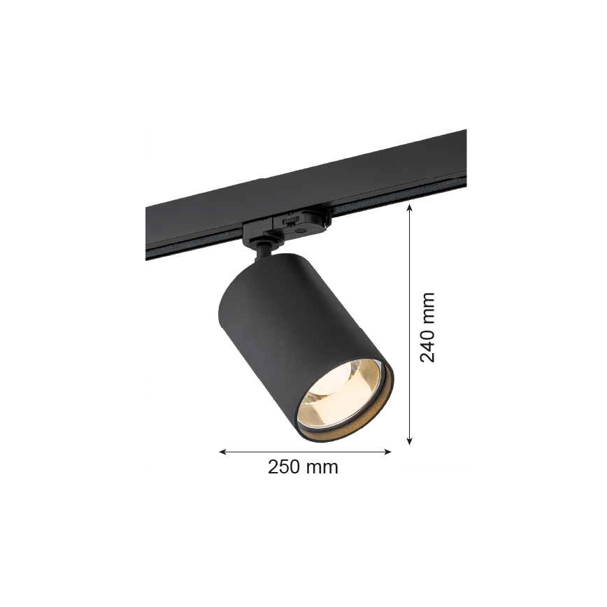 Argon 4306 - Spotlight för skensystem BERGEN 1xE27/15W/230V svart