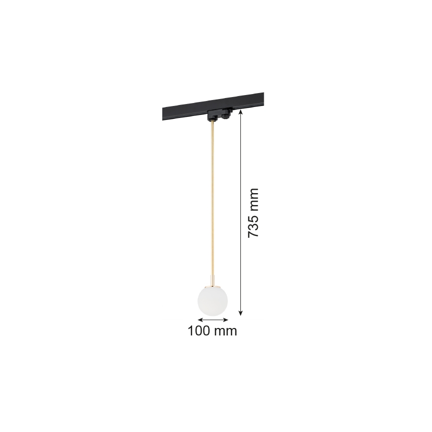 Argon 4308 - Ljuskrona med pelare för skensystem BANG 1xG9/6W/230V mässing