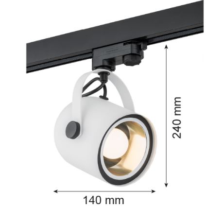 Argon 4309 - Spotlight för skensystem NET 1xE27/15W/230V vit