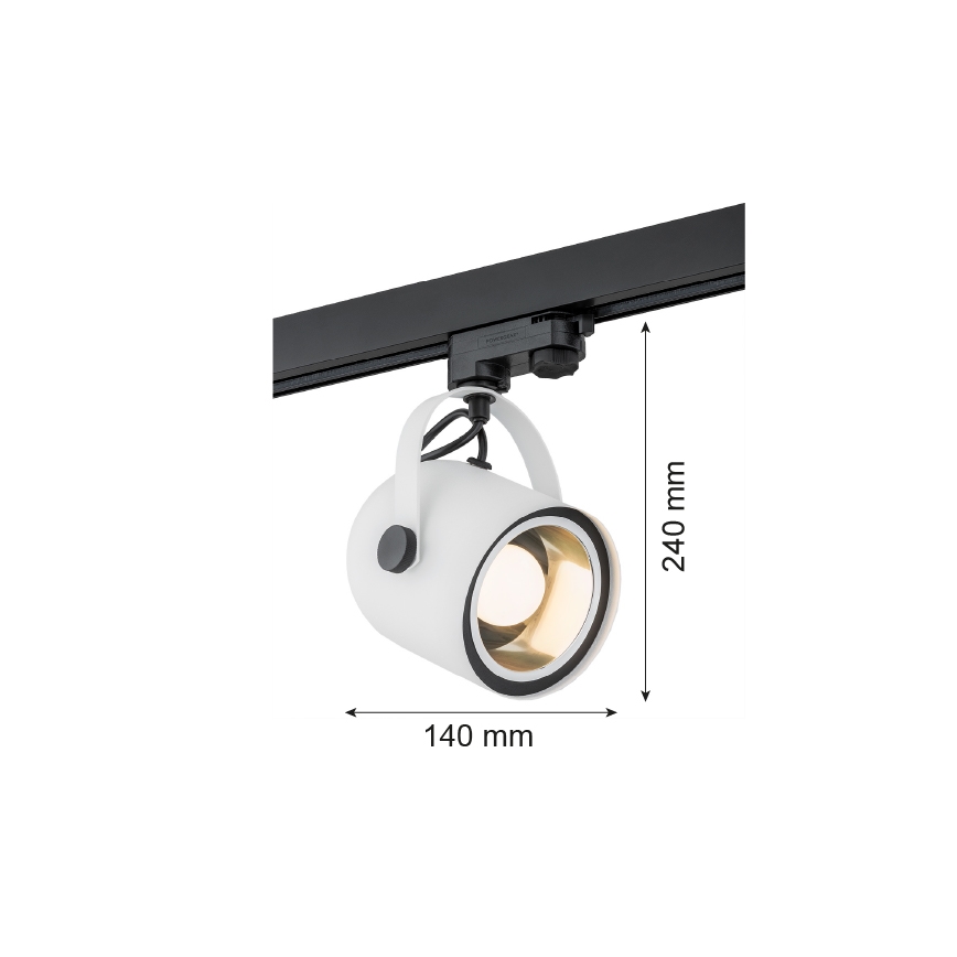 Argon 4309 - Spotlight för skensystem NET 1xE27/15W/230V vit