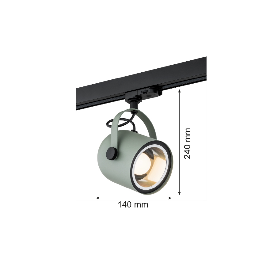 Argon 4310 - Spotlight för skensystem NET 1xE27/15W/230V grön