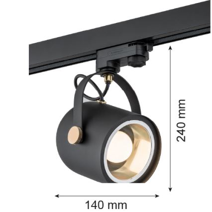 Argon 4311 - Spotbelysning för skensystem NET 1xE27/15W/230V svart