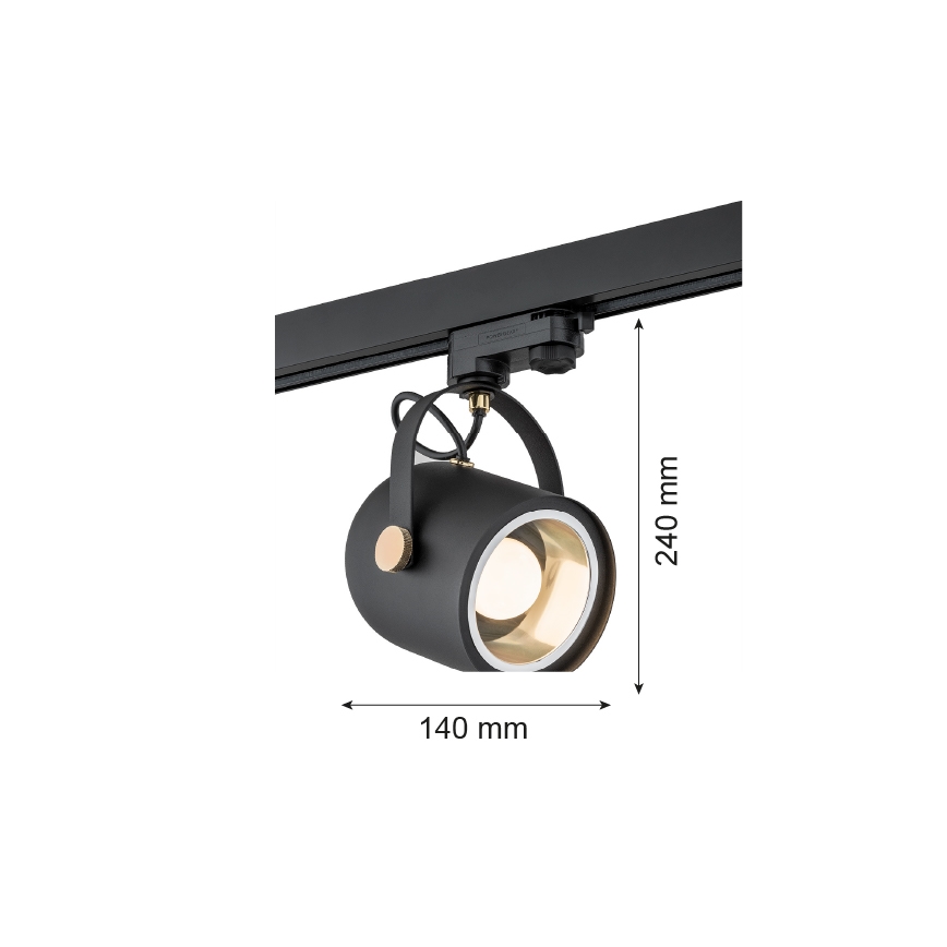 Argon 4311 - Spotlight för skensystem NET 1xE27/15W/230V svart