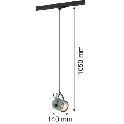 Argon 4313 - Ljuskrona för skensystem NET 1xE27/15W/230V grön