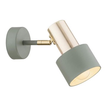 Argon 4315 - Väggspotlight DORIA 1xE27/15W/230V grön/mässing