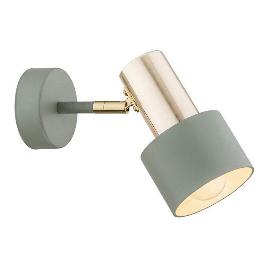 Argon 4315 - Väggspotlight DORIA 1xE27/15W/230V grön/mässing
