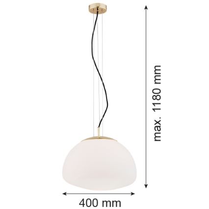 Argon 4317 - Ljuskrona med upphängningsrem TRINI 1xE27/15W/230V gyllene