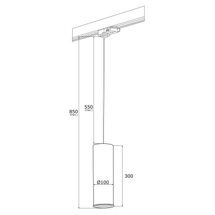 Argon 4318 - Ljuskrona med snöre för skensystem DELF 1xE27/15W/230V mässing