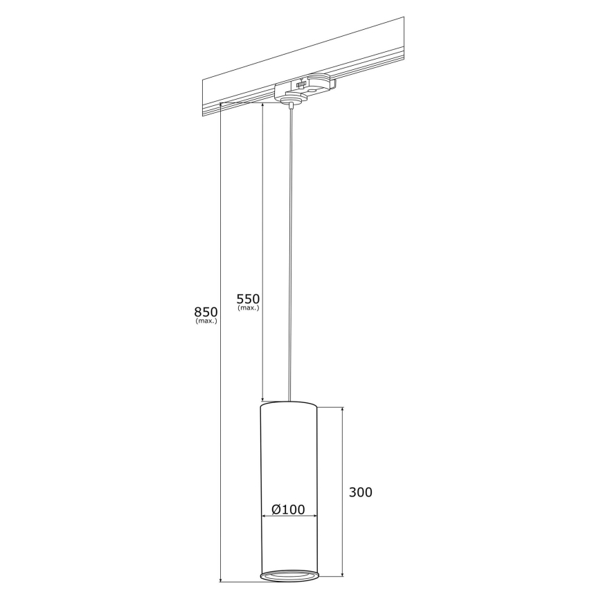 Argon 4318 - Ljuskrona med snöre för skensystem DELF 1xE27/15W/230V mässing