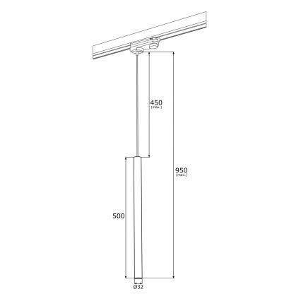 Argon 4319 - LED Ljuskrona med snöre för skensystem ELBRUS LED/4,5W/230V mässing