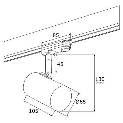 Argon 4323 - LED Spotlight för skensystem HAGA LED/9W/230V guld