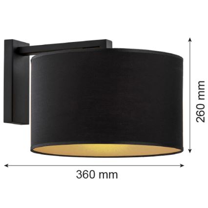 Argon 4340 - Vägglampa KARIN 1xE27/15W/230V svart