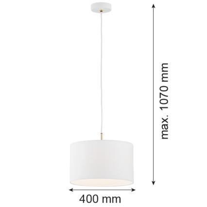 Argon 4343 - Ljuskrona på pinne KARIN 1xE27/15W/230V vit