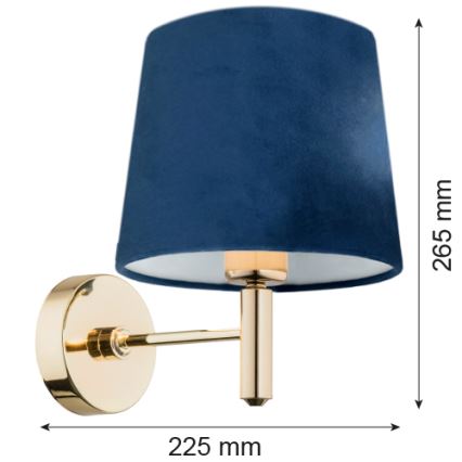 Argon 4348 - Vägglampa PONTE 1xE27/15W/230V blå/mässing