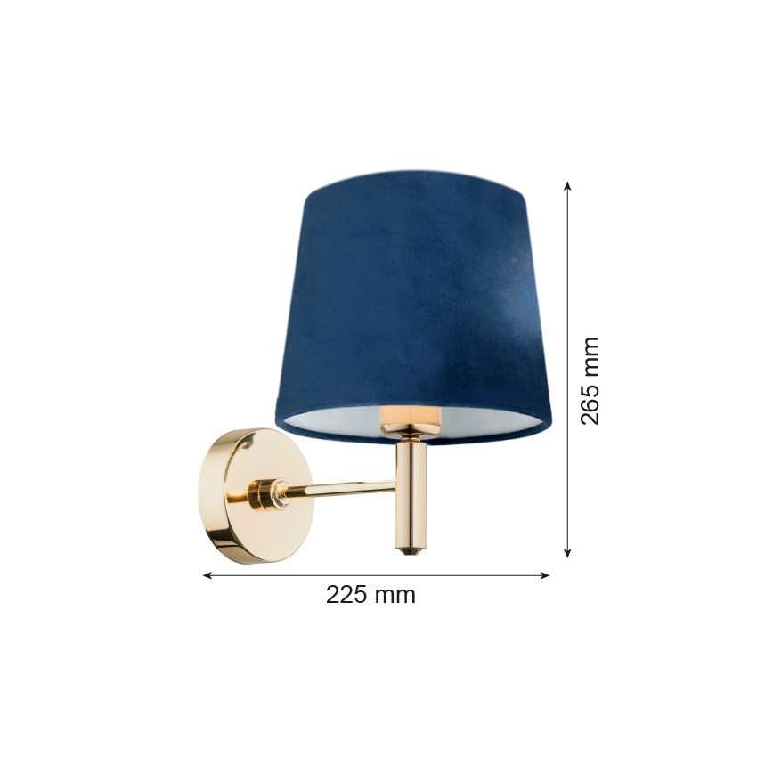 Argon 4348 - Vägglampa PONTE 1xE27/15W/230V blå/mässing