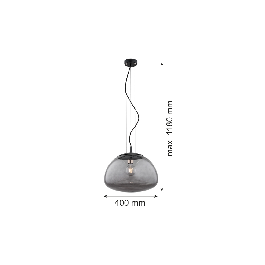 Argon 4350 - Ljuskrona med upphängningsrem TRINI 1xE27/15W/230V svart