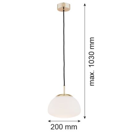 Argon 4352 - Ljuskrona med upphängningsrem TRINI 1xE27/15W/230V gyllene