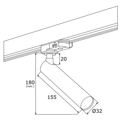 Argon 4355 - LED Spotlight för skensystem ELBRUS LED/4,5W/230V svart