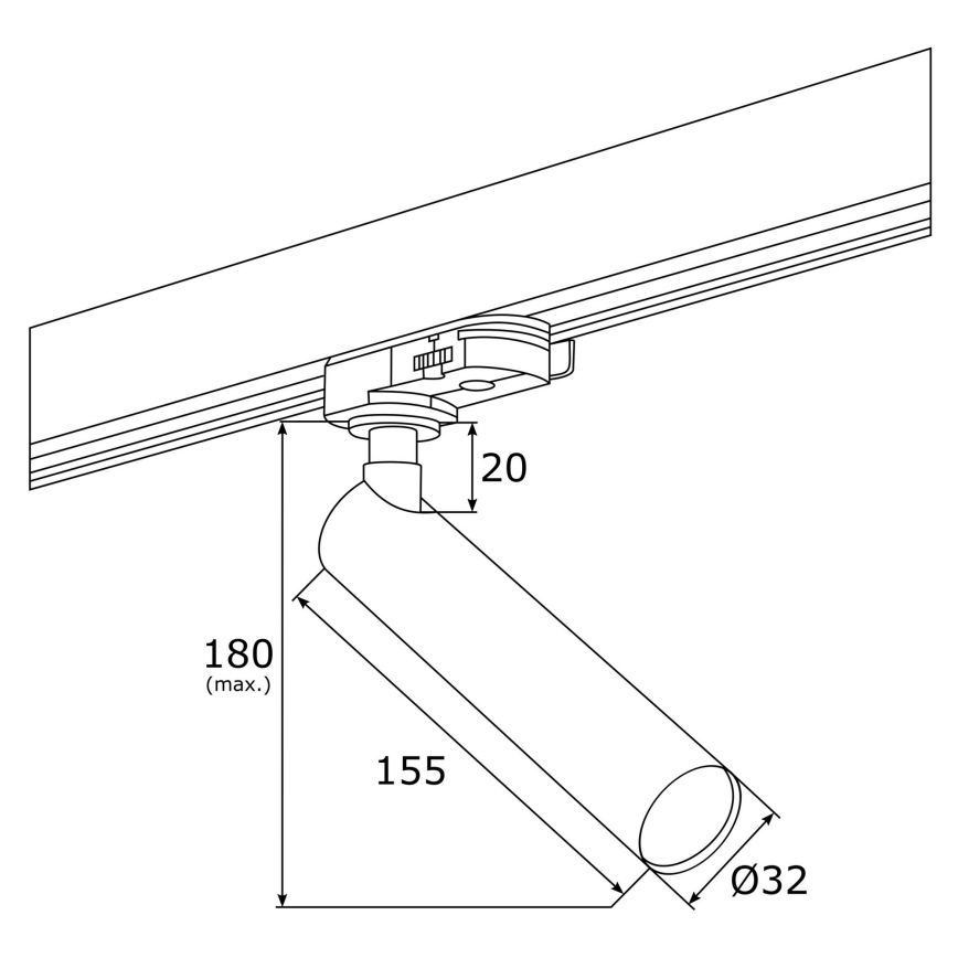 Argon 4355 - LED Spotlight för skensystem ELBRUS LED/4,5W/230V svart