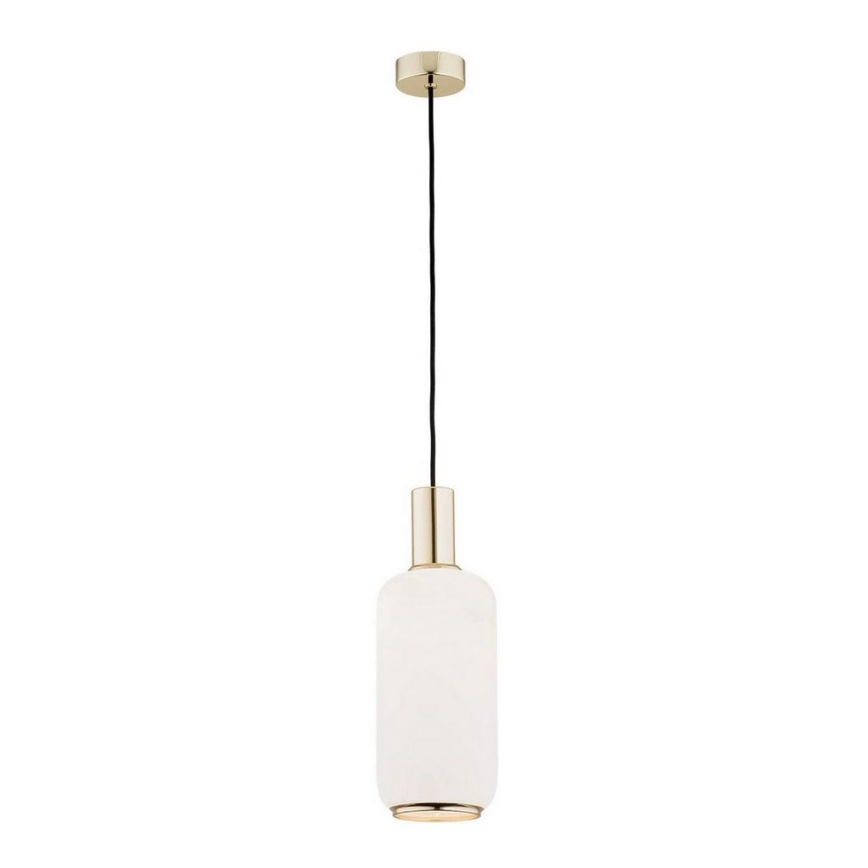 Argon 4356 - Ljuskrona med textilsladd SAGUNTO 1xE27/15W/230V diameter 14 cm mässing