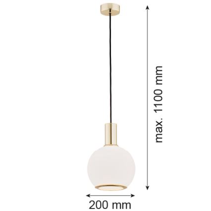 Argon 4357 - Ljuskrona med upphängningsrem SAGUNTO 1xE27/15W/230V diameter 20 cm mässing