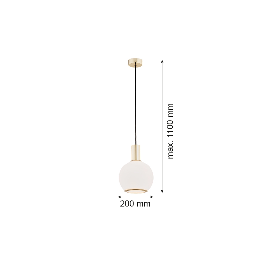 Argon 4357 - Ljuskrona med upphängningsrem SAGUNTO 1xE27/15W/230V diameter 20 cm mässing
