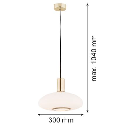 Argon 4358 - Ljuskrona med upphängningsrem SAGUNTO 1xE27/15W/230V diameter 30 cm mässing