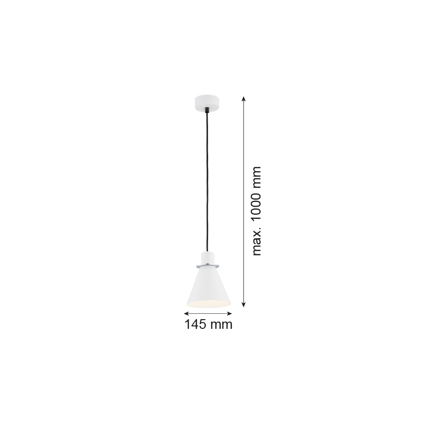 Argon 4681 - Takkkrona på ett snöre  BEVERLY 1xE27/15W/230V vit /skinande krom