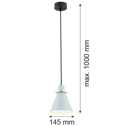 Argon 4682 - Takkkrona på ett snöre  BEVERLY 1xE27/15W/230V blå /gold