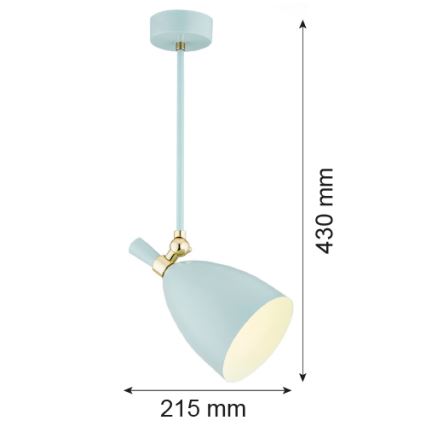 Argon 4685 - Upphängningsbar takkrona  CHARLOTTE 1xE27/15W/230V blå /gyllene 