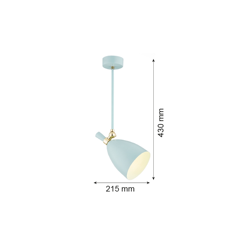 Argon 4685 - Upphängningsbar takkrona  CHARLOTTE 1xE27/15W/230V blå /gyllene 