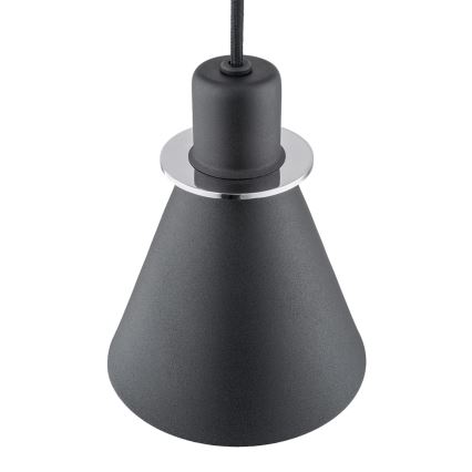 Argon 4688 - Takkkrona på ett snöre  BEVERLY 1xE27/15W/230V svart /skinande krom 