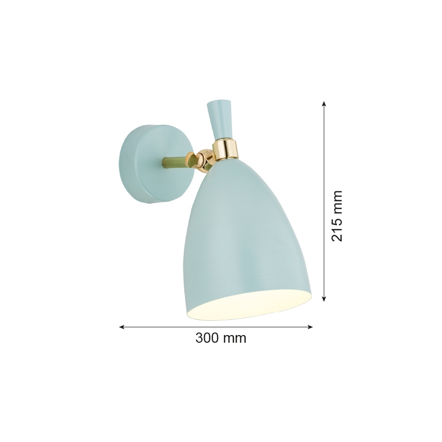 Argon 4700 - Vägglampa  CHARLOTTE 1xE27/15W/230V blå /gyllene 