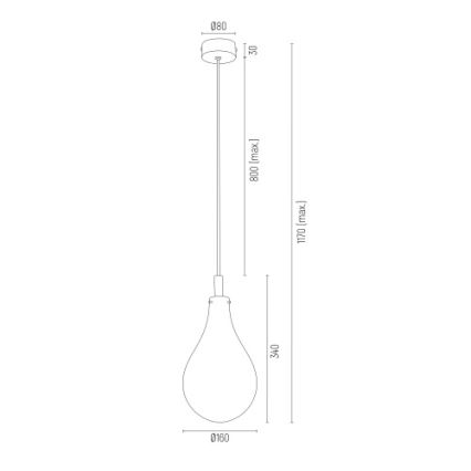 Argon 4716 - Takkkrona på ett snöre  OAKLAND 1xG9/6W/230V